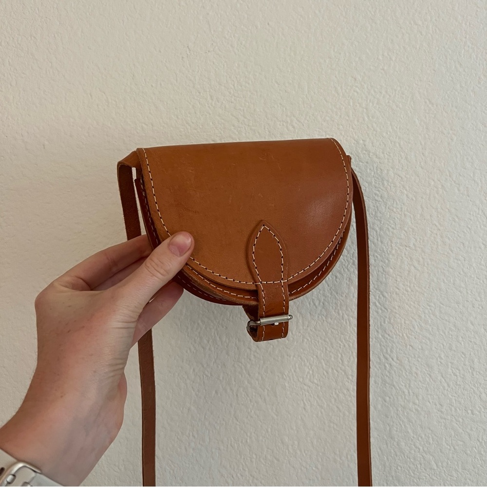 Handmade mini crossbody purse crafted from genuine leather in Greece 🇬🇷 - Picture 9 of 9